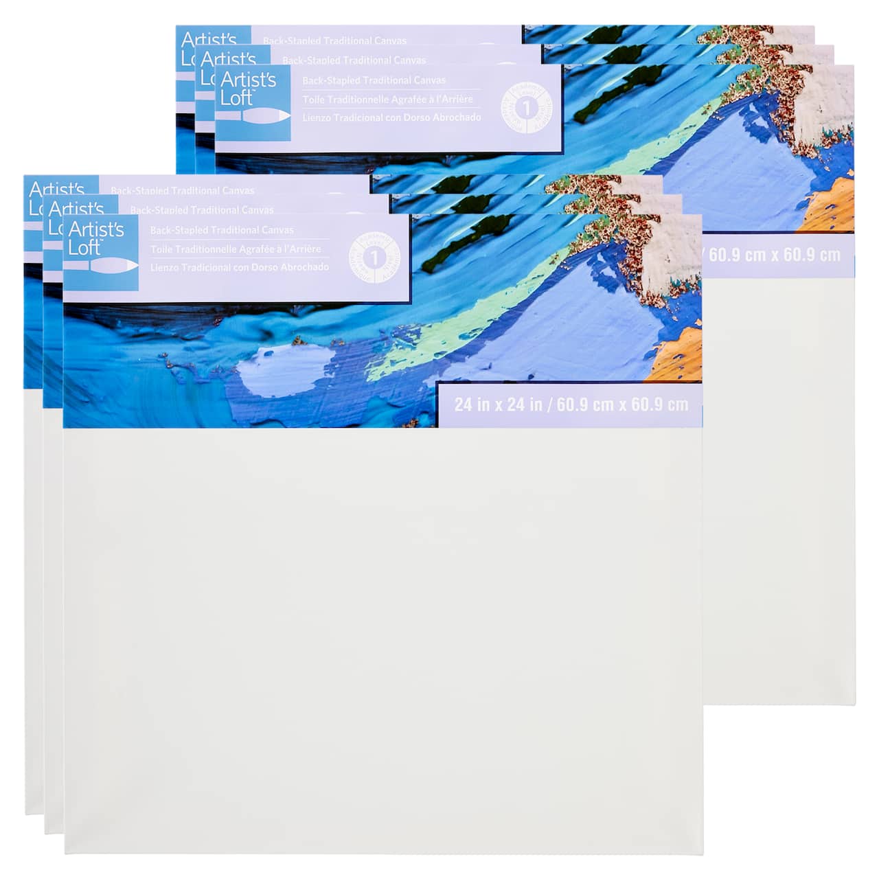 6 Pack: Level 1 Back Stapled Traditional Canvas by Artist's Loft®